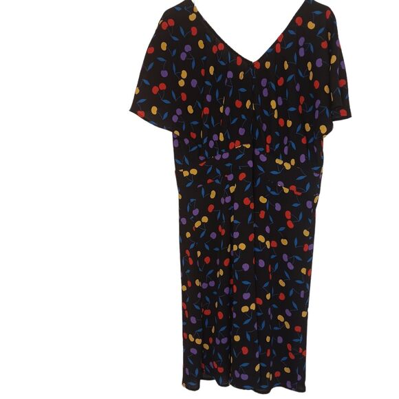 Modcloth Womens 1X Forever At Ease Mini Dress‎ Plus Cherry V Neck Short Sleeve - Picture 1 of 8